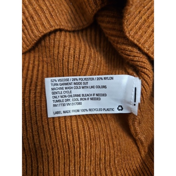 Womens Sweater Dress Sz Med  Rust Thick Classic Soft Collar Office Boho Classic - Picture 5 of 9